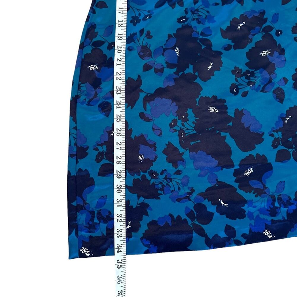 Draper James Teal Floral A-Line Dress Sz 2 - Picture 7 of 10
